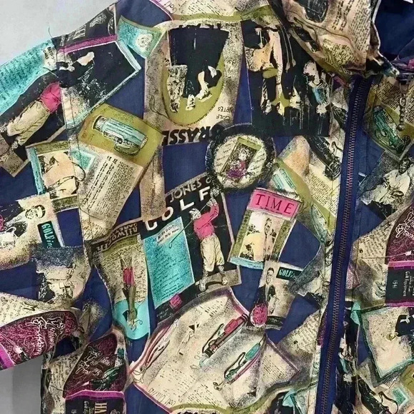 Activology Vintage 90s Bomber Jacket Womens Large Golf Novelty Eclectic Grandpa - Picture 5 of 13